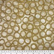 Embroidered Silk Organza - Circles - Gold