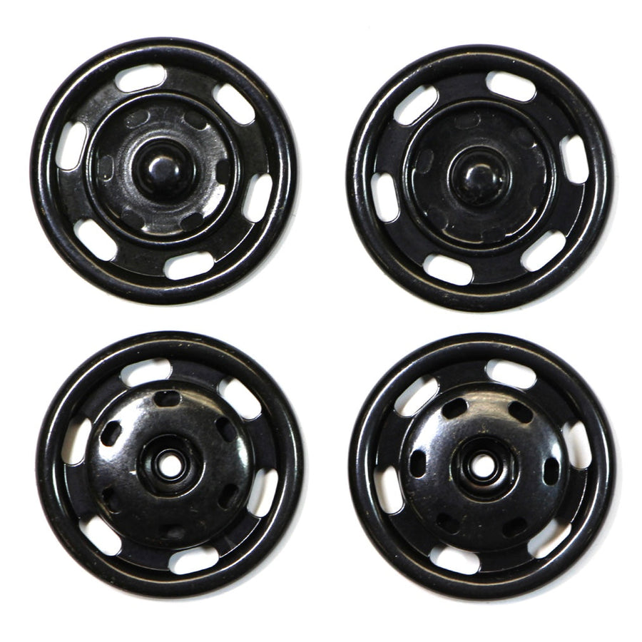 Sew On Snap Fasteners - 30mm (1 1/8″) - 2 sets - Black