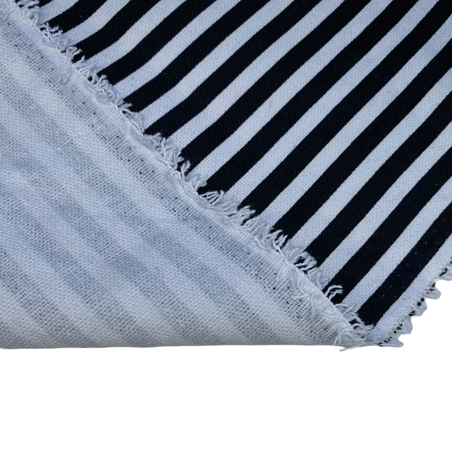 Printed Cotton Canvas Striped - Black/White