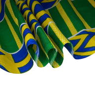 African Printed Cotton - Yellow/Green/Blue