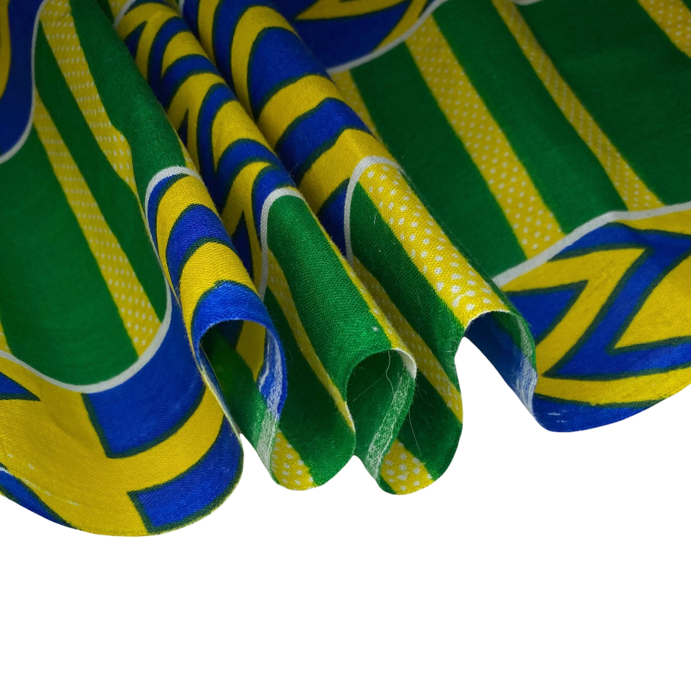 African Printed Cotton - Yellow/Green/Blue