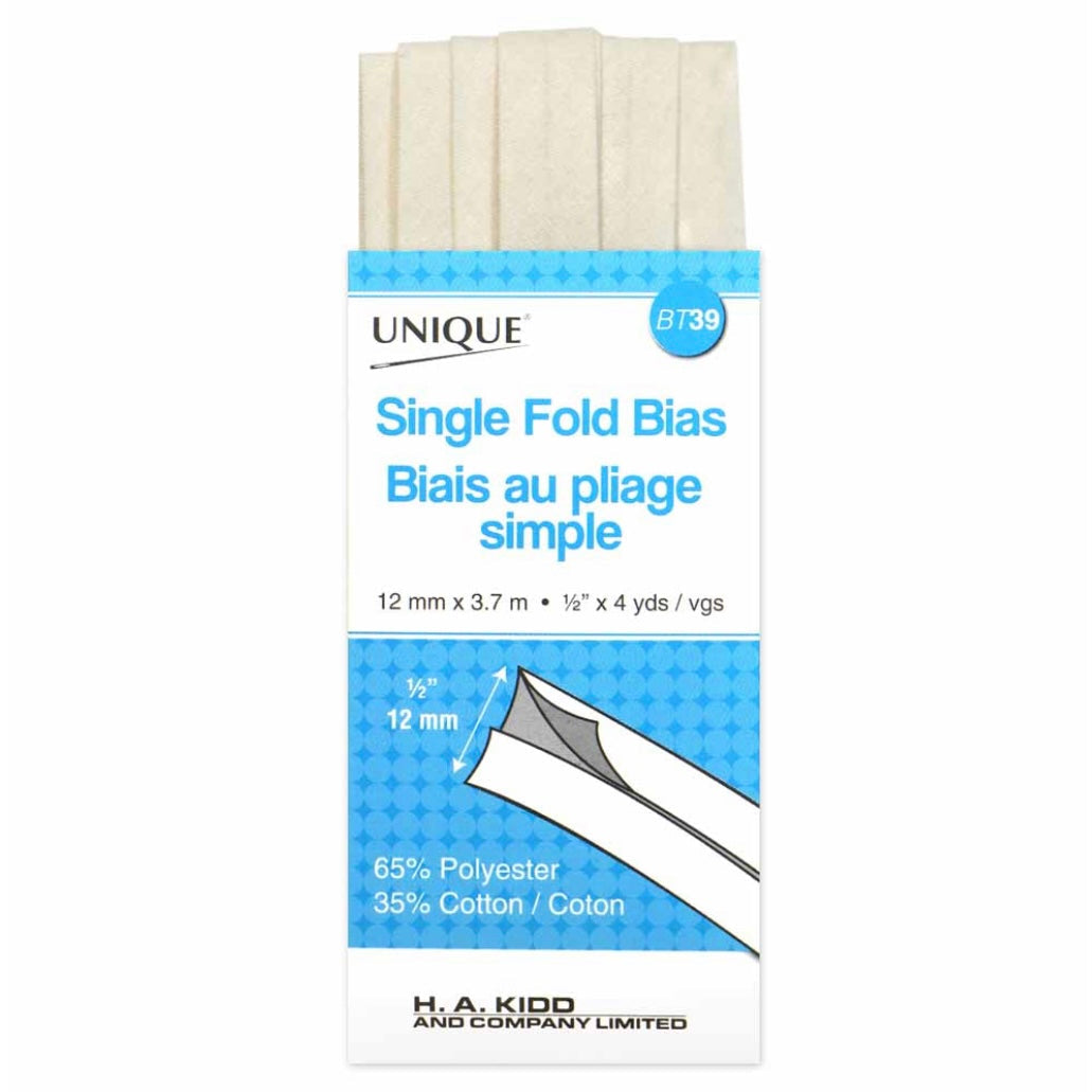 Single Fold Bias Tape - 12mm x 3.7m