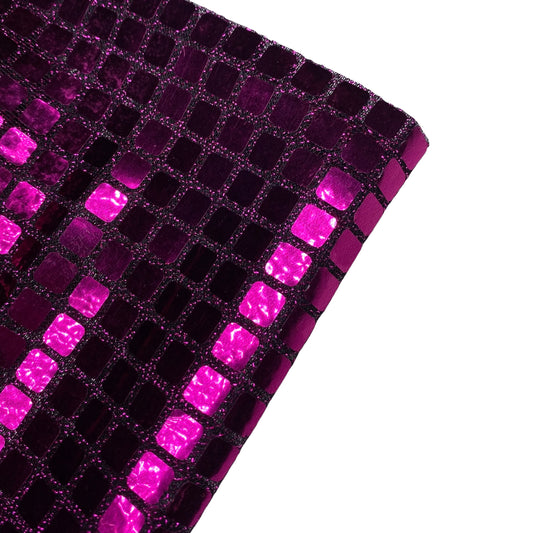 Faux Sequin Shiny Confetti Square Knit - 46” - Pink