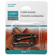 Metal Slide Buckle - 25mm (1″) - Silver - 2 pcs