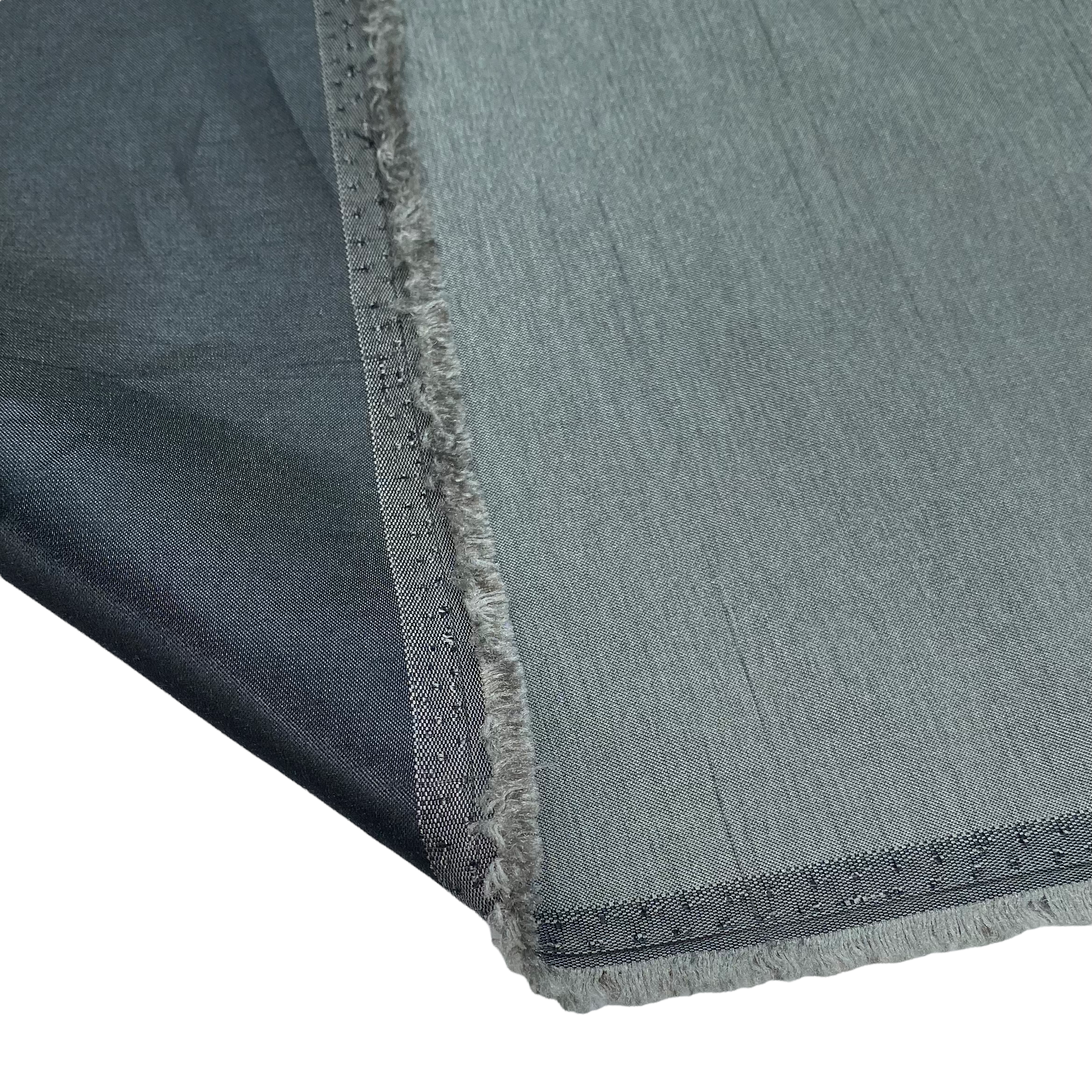 Polyester Shantung Satin - 56” - Black/Grey