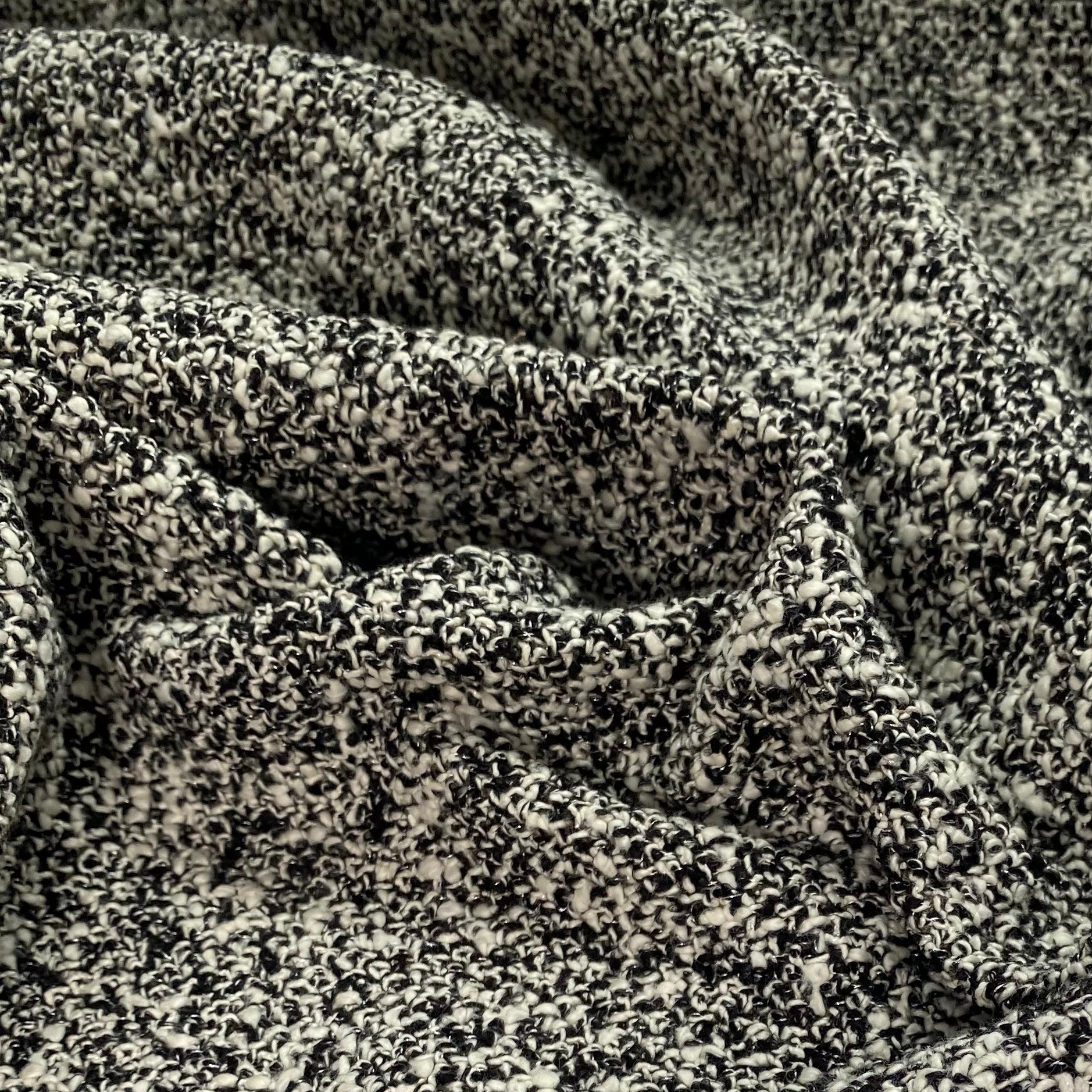 Cotton Upholstery - Designer Remnant - Black/Ivory