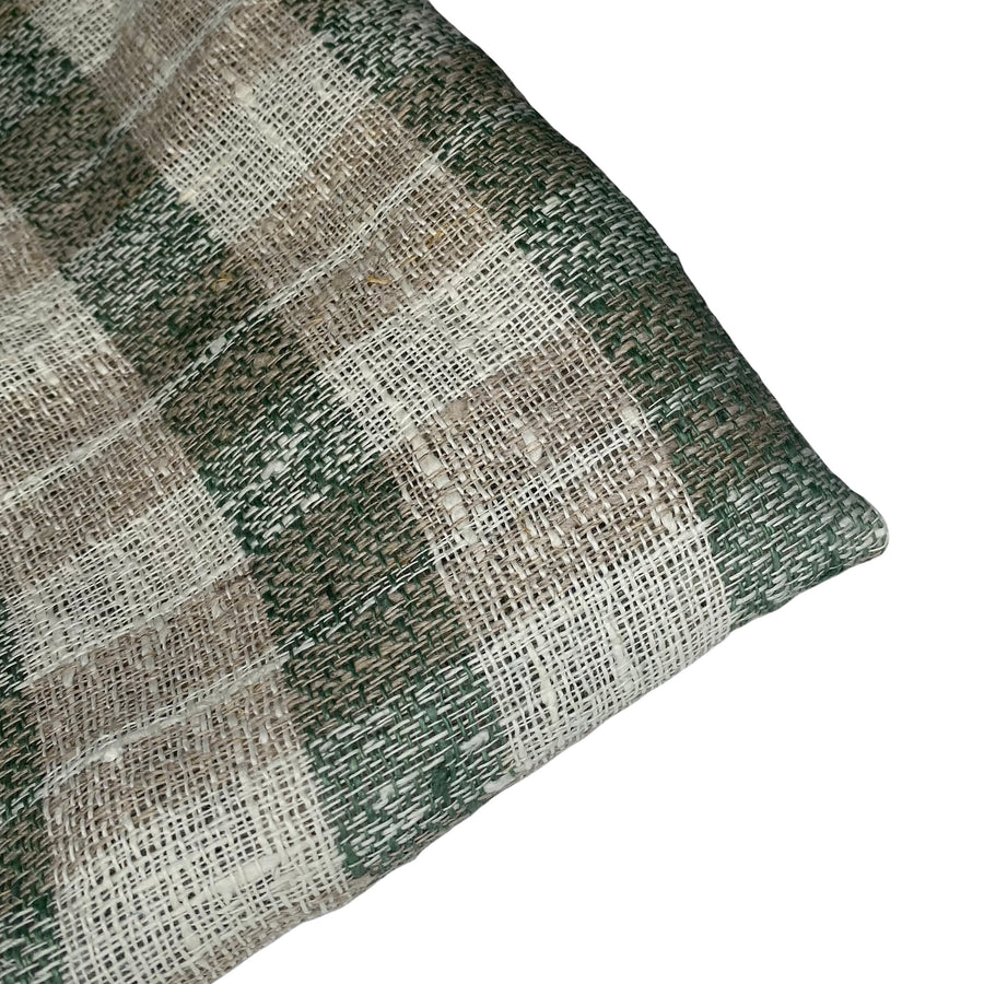 Plaid Linen - Beige/Green/Off White