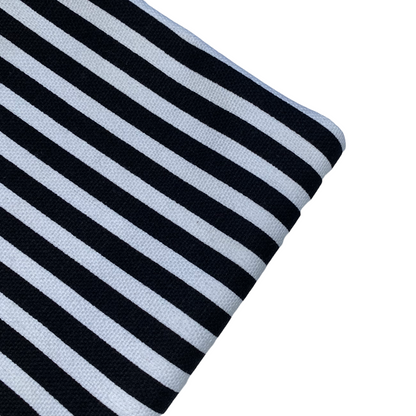 Printed Cotton Canvas Striped - Black/White