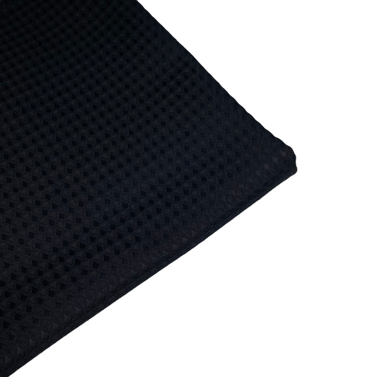Waffle Weave Cotton - Unwashed - 44” - Black