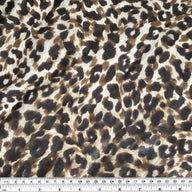 Printed China Silk - Cheetah - Brown