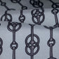 Printed Silk Twill - Chain Print - Silver/Black