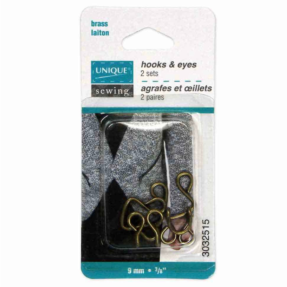 Hooks & Eyes - Silver - 9mm - 2 Sets