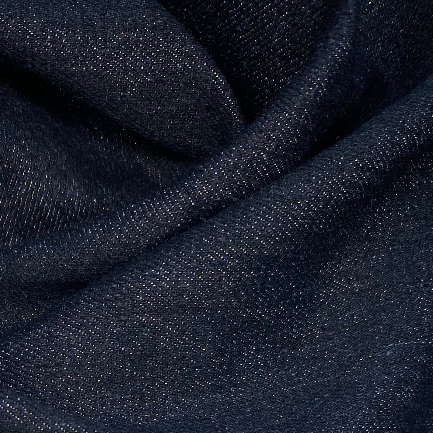 Cotton Twill Denim - 8oz - Black/Gold