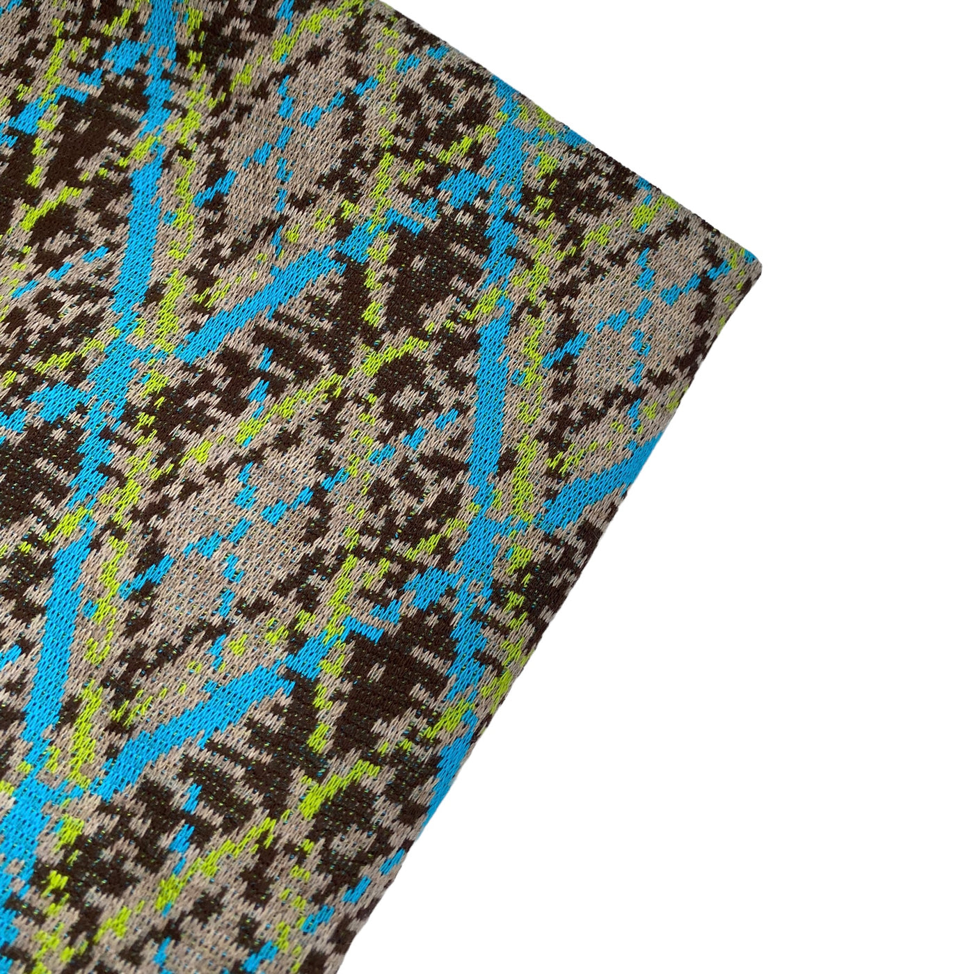 Patterned Polyester Knit - Argyle -  Green/Blue/Brown