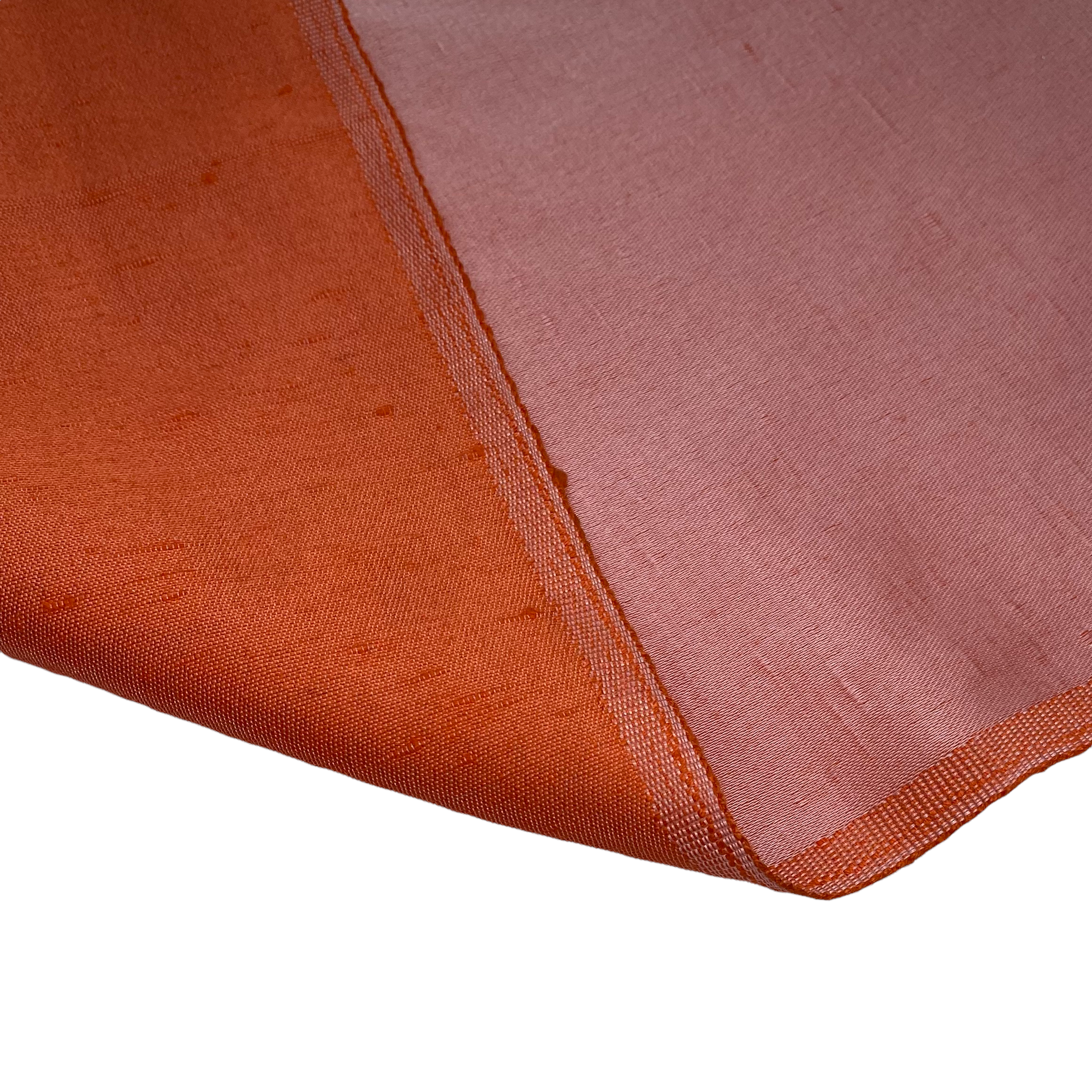Polyester Shantung Satin - 48” - Orange/White