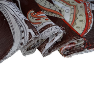 Paisley Crinkled Polyester Chiffon - 58” - Brown