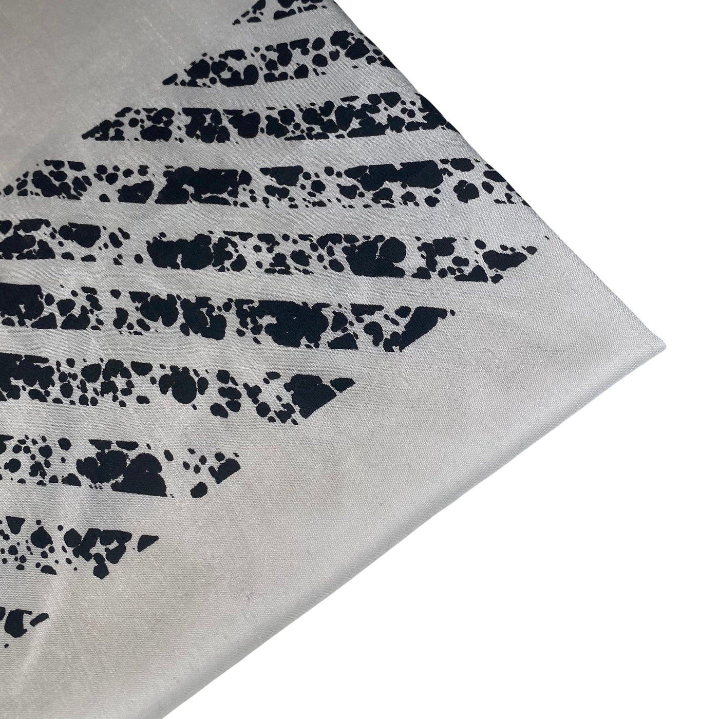 Striped Silk Shantung - White/Black