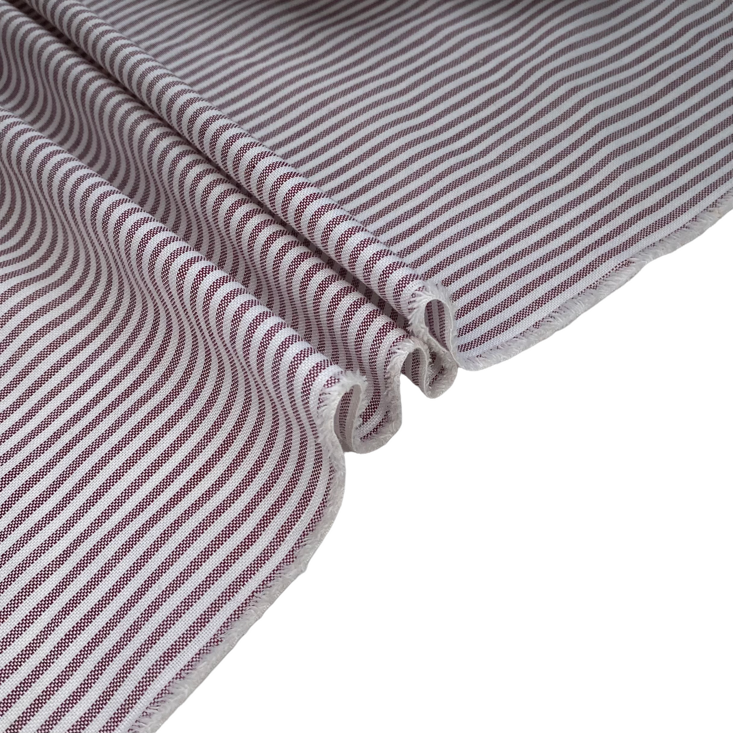 Striped Cotton - 62” - White/Burgundy