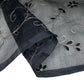 Embroidered Silk Organza - 44” - Black/Gold