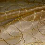 Embroidered Silk Organza - Yellow Gold