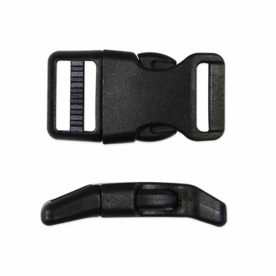 Contoured Parachute Buckle - Plastic - 19mm (3/4″) - Black - 2 pcs