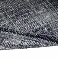 Woven Wool Coating - Plaid - Grey/White/Black/Purple
