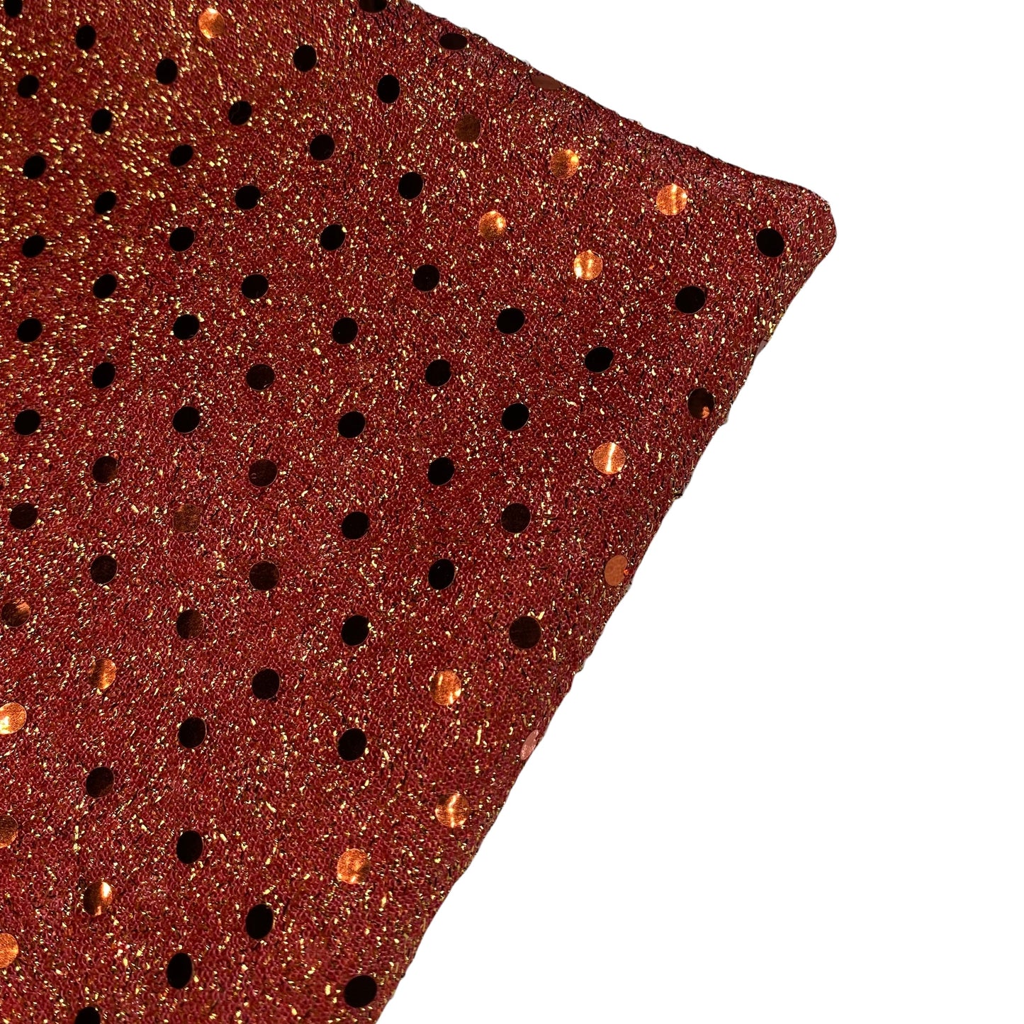 Faux Sequin Shiny Confetti Dot Knit - 46” - Papaya