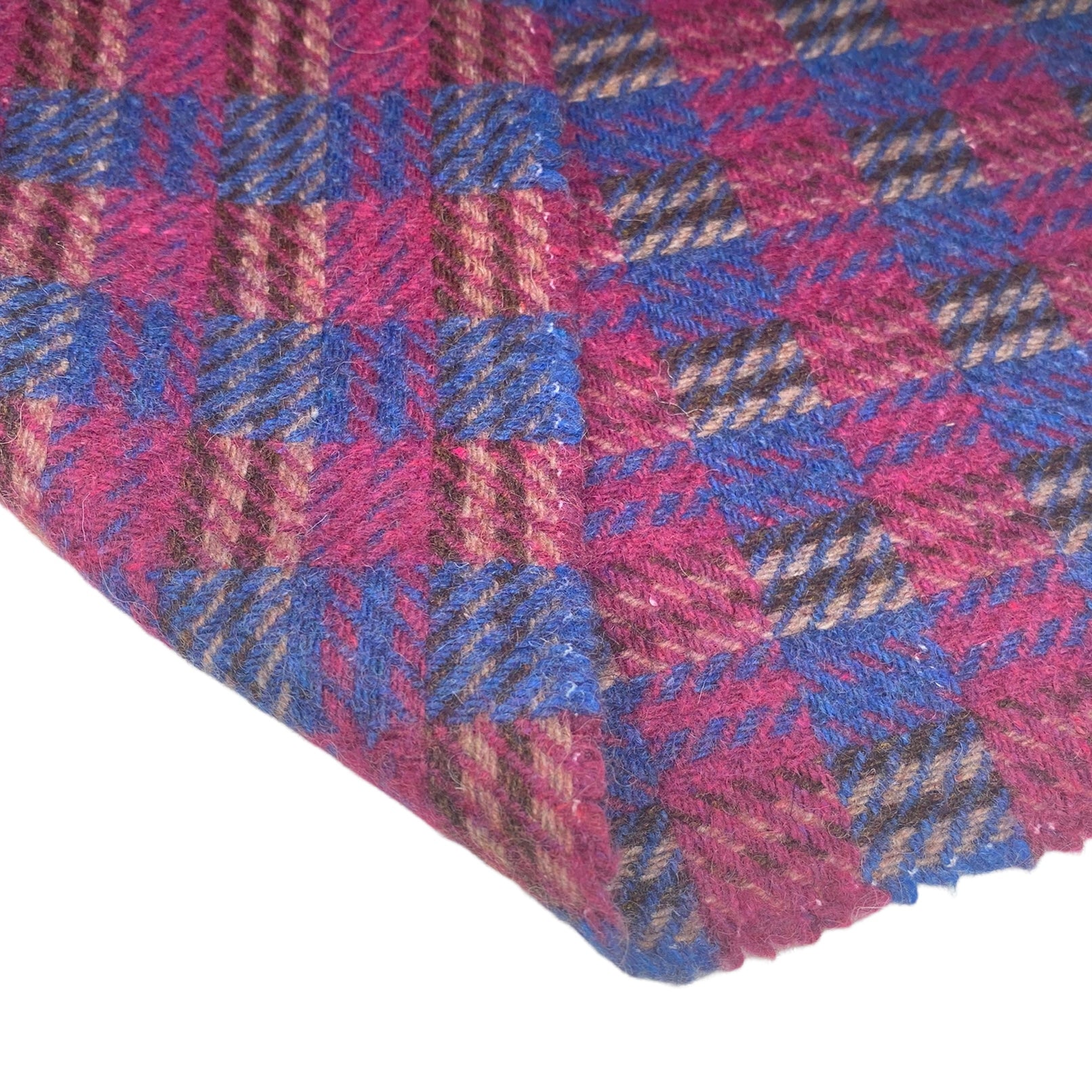 Wool Plaid Coating - Purple/Blue/Brown