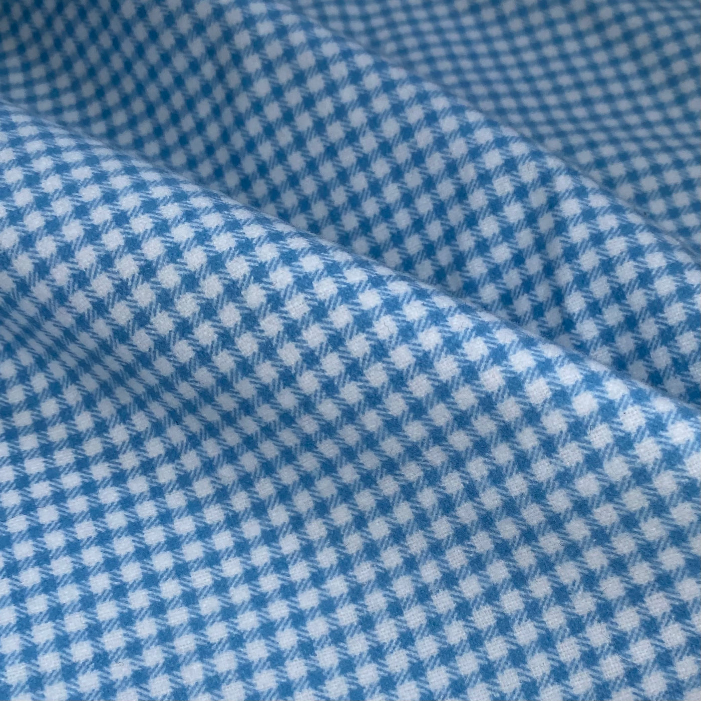 Printed Cotton Flannel - Plaid - White/Blue