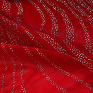 Stretch Mesh - Silver Glitter Design - Red / Silver