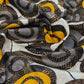 Waxed African Printed Cotton - Metallic Gold - Multi-Colour / Grey / Yellow