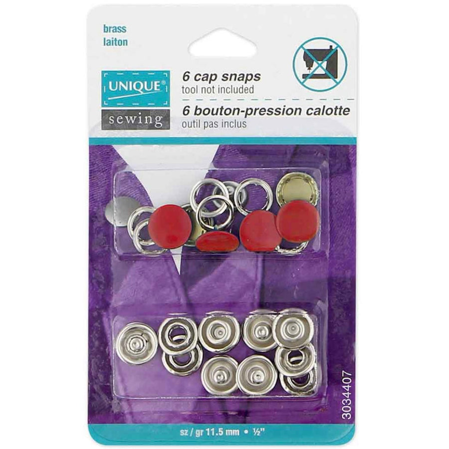 Cap Snaps - 11.5mm (1/2″) - Red - 6 Sets