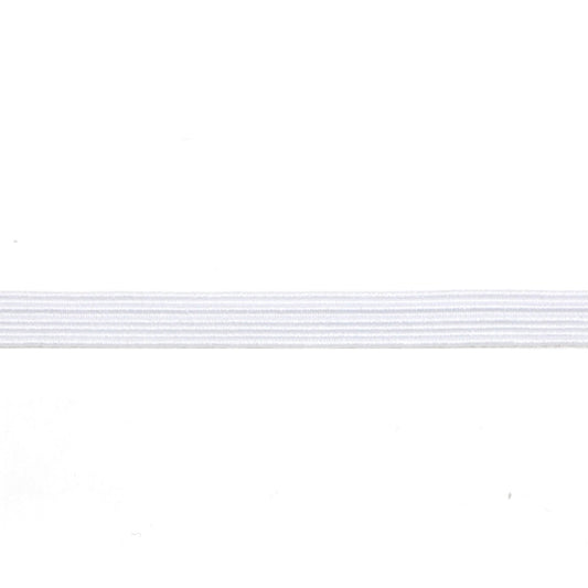 Braided Elastic - 6mm - By the Yard - White