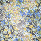 Crinkled Printed Polyester Chiffon - Floral - Blue/Yellow/Black/White