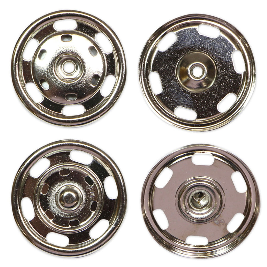 Sew On Snap Fasteners - 30mm (1 1/8″) - 2 sets - Nickel