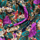 Floral Printed Polyester - 44” - Purple/Brown