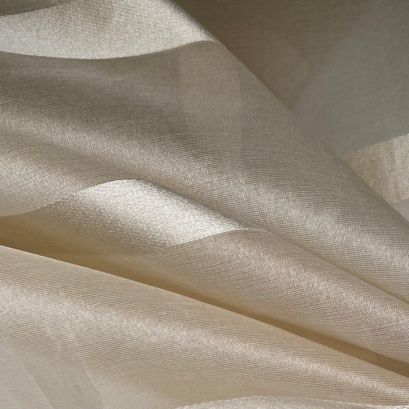 Striped Silk Organza - Beige