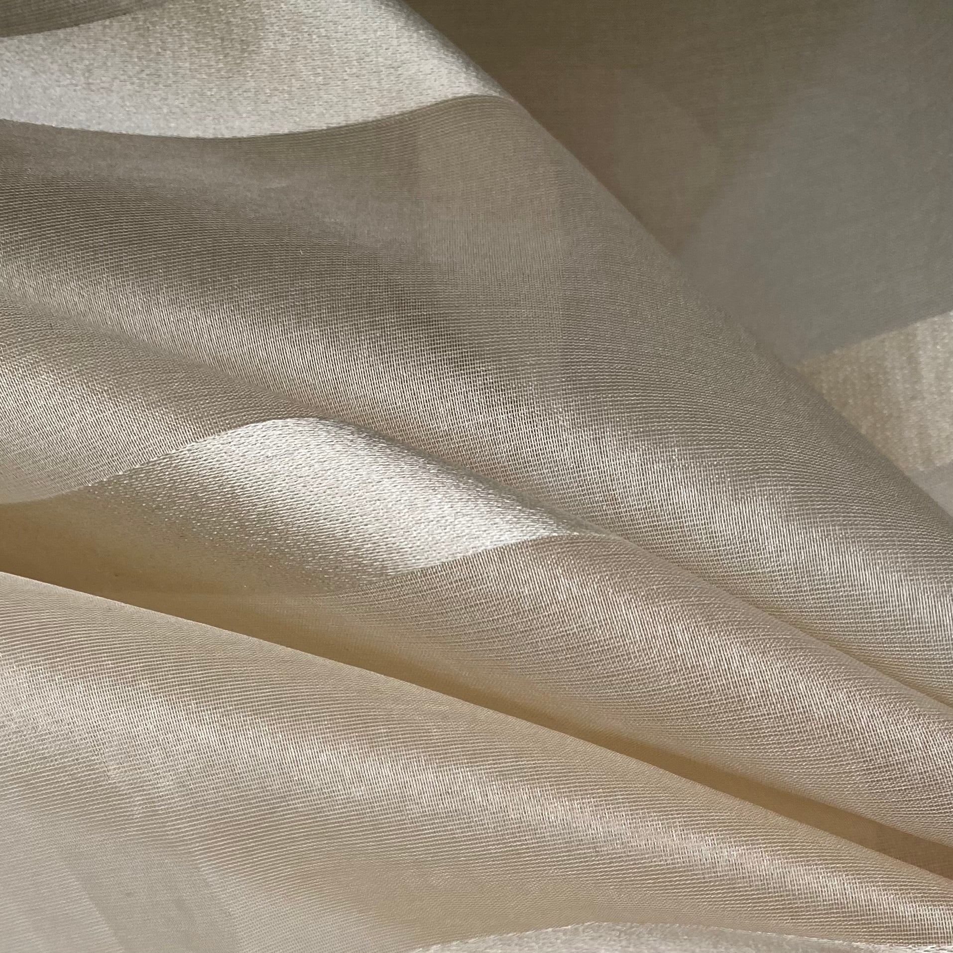 Striped Silk Organza - Beige