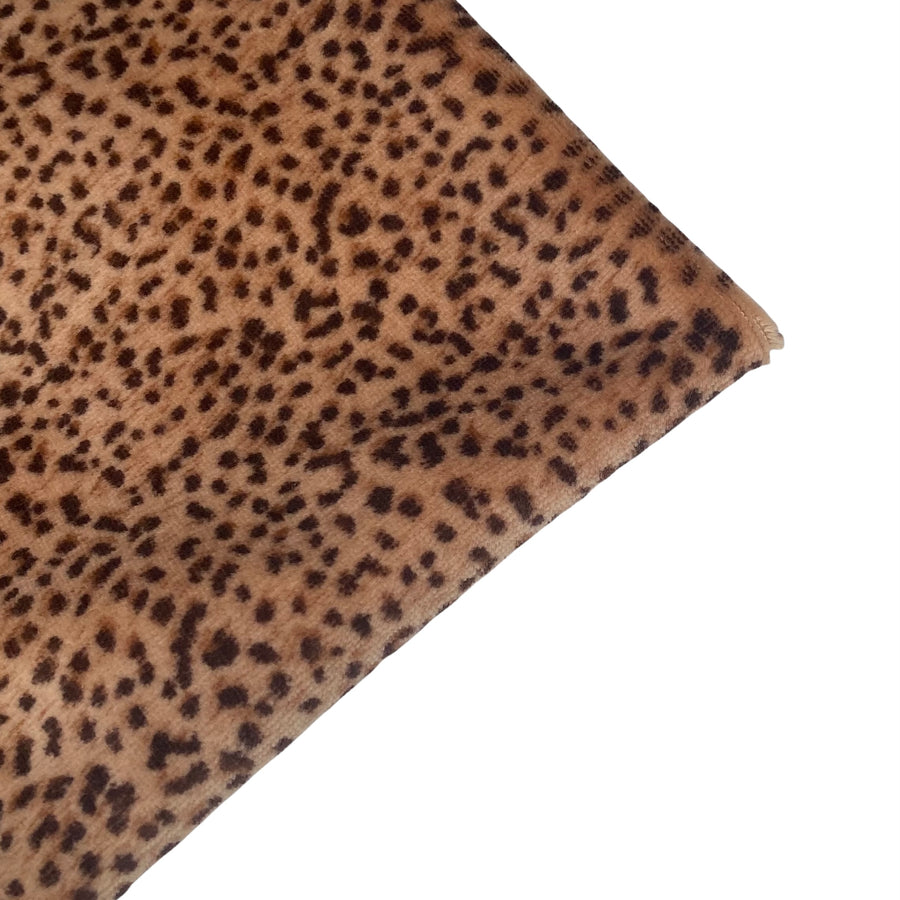 Cheetah Printed Stretch Velvet - Brown