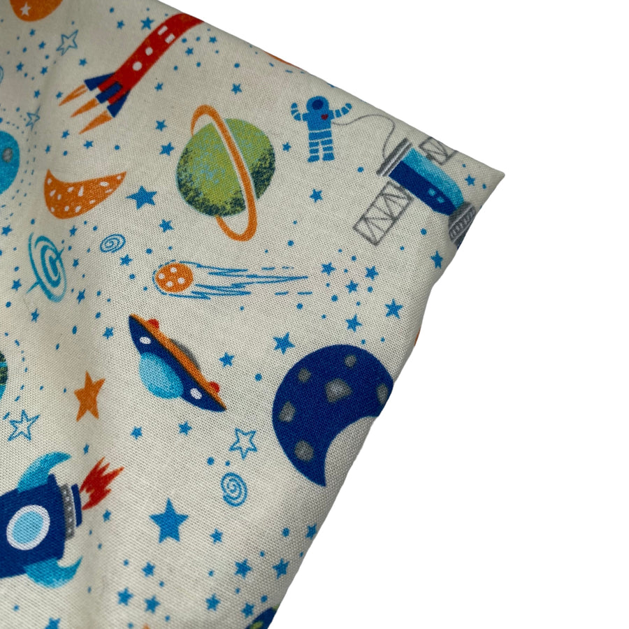 Outer Space Printed Cotton - Yellow