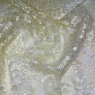 Floral Corded Lace with Scalloped Edges - Yellow