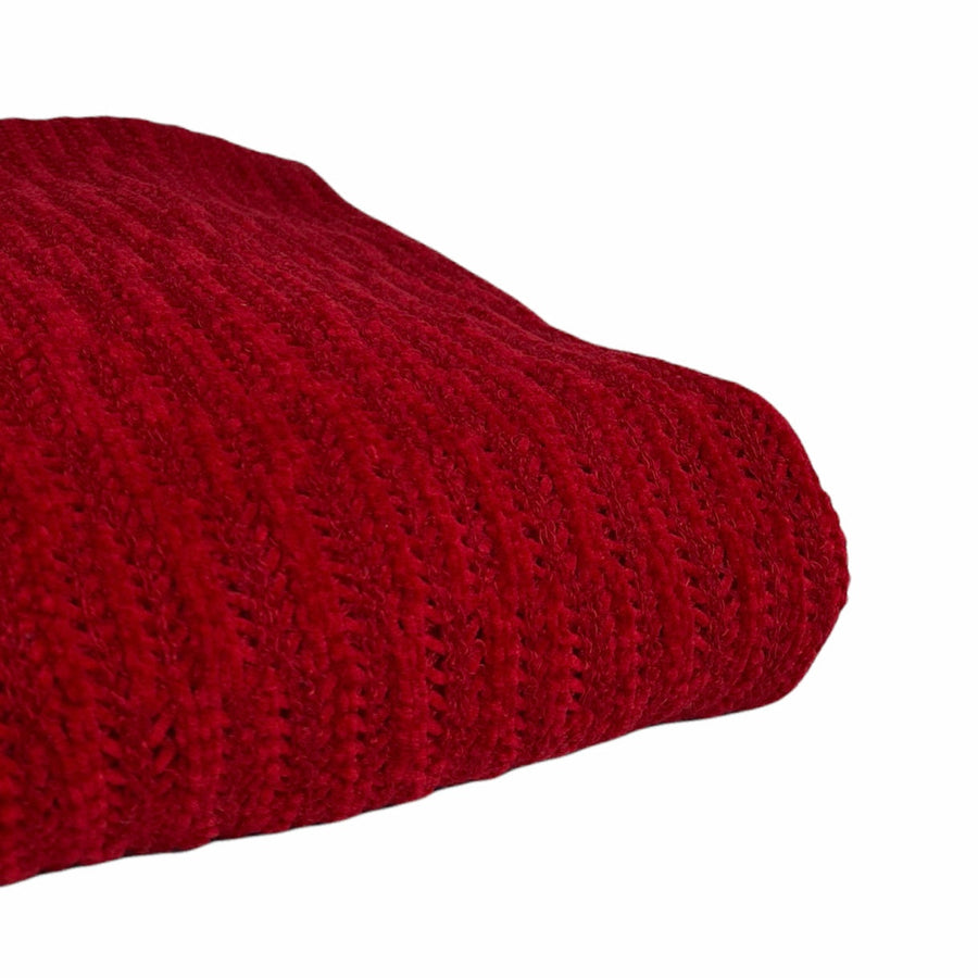 Chenille Polyester Knit - Red