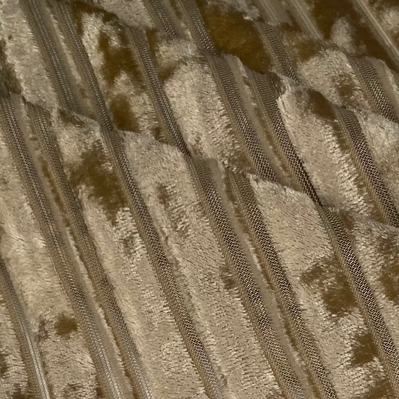 Striped Burnout Stretch Velvet - Light Brown