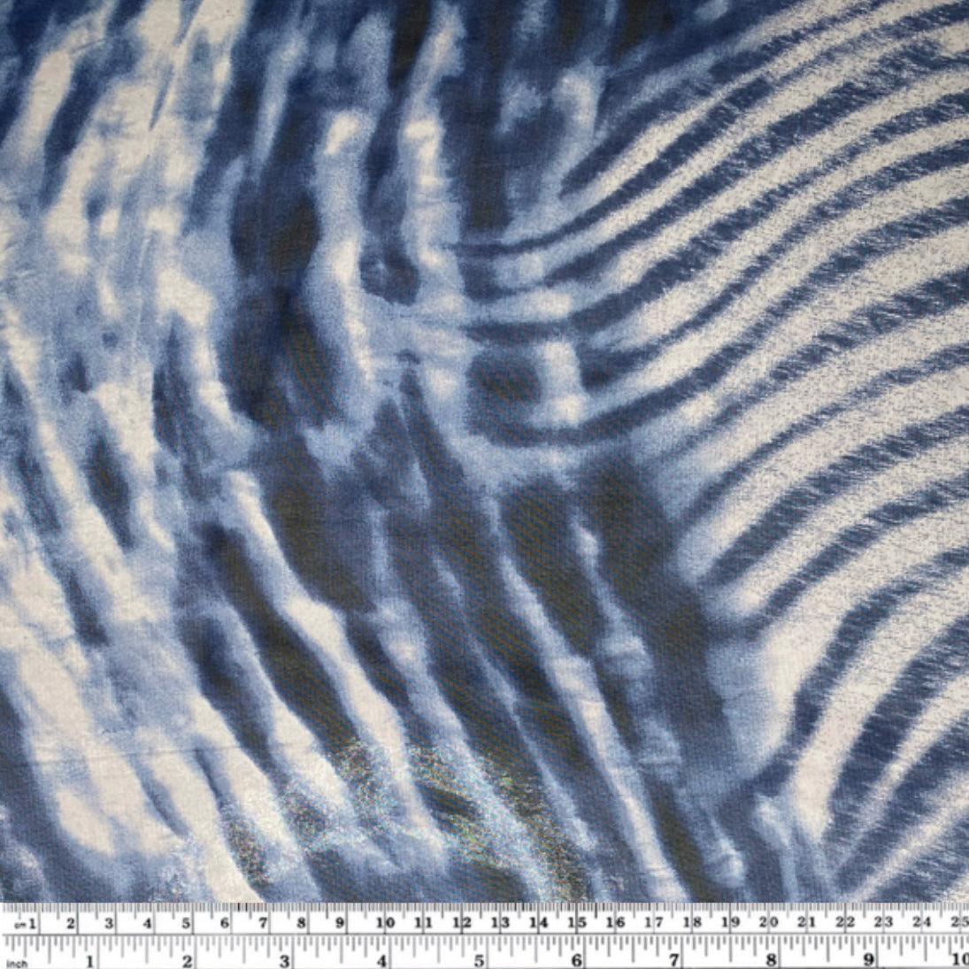 Striped Animal Print Polyester Chiffon - Striped Animal Print Blue