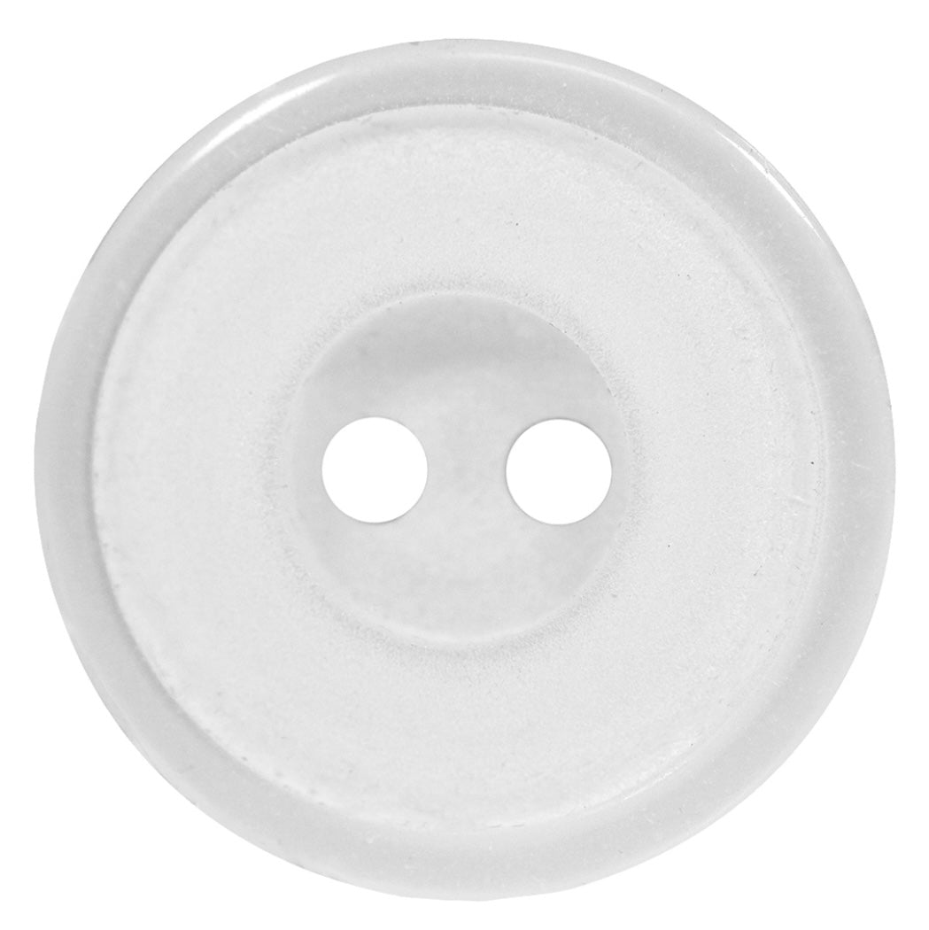 Plastic 2-Hole Button - 19mm - White - 2 count