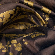 Striped Silk Shantung - Brown/Gold