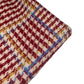 Wool Coating - Houndstooth Plaid - Blue/Cream/Red/Yellow