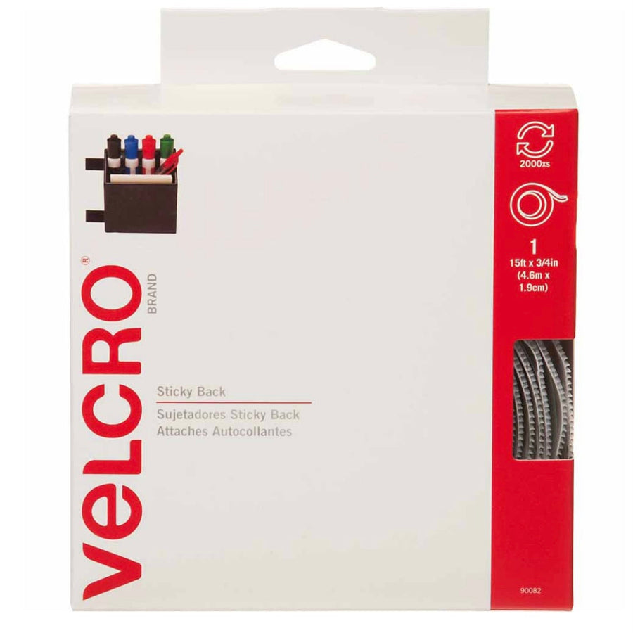 Sticky Back Tape - Velcro - 19mm x 4.5m (3/4” x 15’) - White