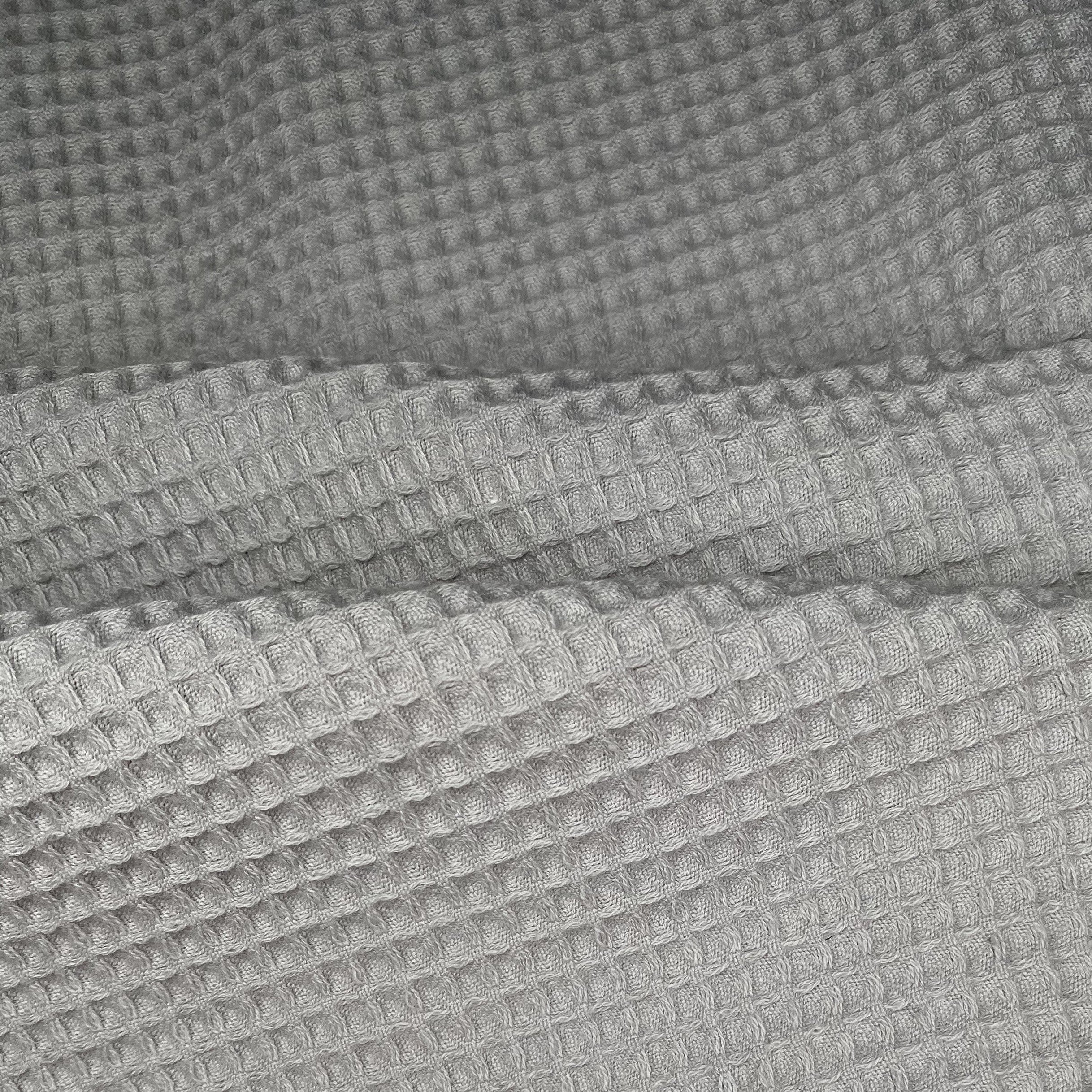 Waffle Weave Cotton - Unwashed - 44” - Grey