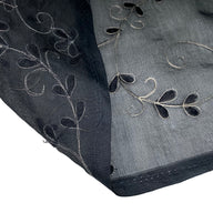 Embroidered Silk Organza - Black/Gold